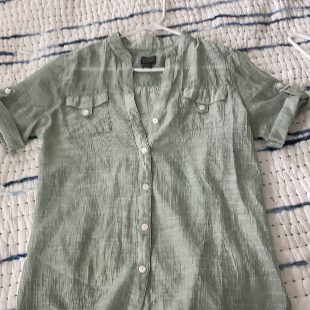 Semi sheer green top from Chico’s size 1